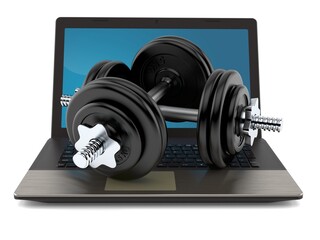 Dumbbell with laptop