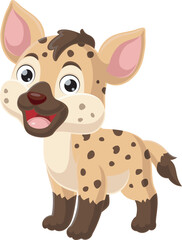 Obraz na płótnie Canvas Cute baby hyena cartoon on white background