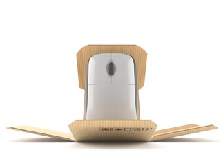 Computer mouse inside package