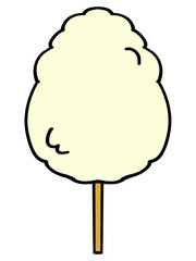 黄色い綿菓子のイラスト素材