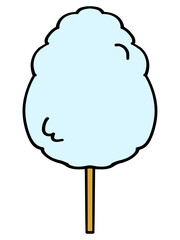 水色綿菓子のイラスト素材