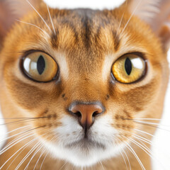 Closeup of an Abyssinian Cat's (Felis catus) face