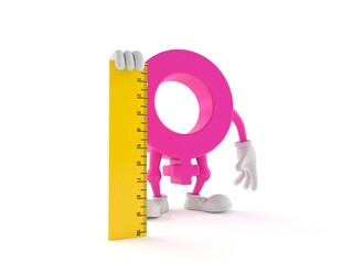 Female gender symbol character holding ruler