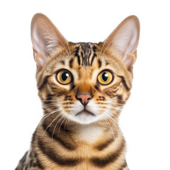 Closeup of a Bengal Cat's (Felis catus) face