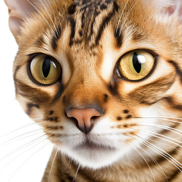 Closeup of a Bengal Cat's (Felis catus) face