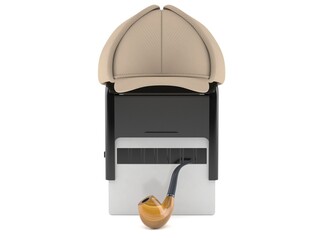 Rubber stamp with detective hat