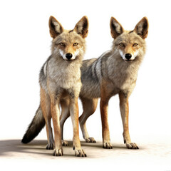 Fototapeta premium Two Jackals (Canis mesomelas) in the desert