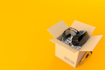 VR headset inside package