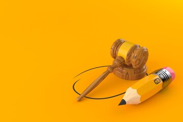 Gavel with pencil
