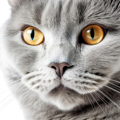 Closeup of a British Shorthair's (Felis catus) face