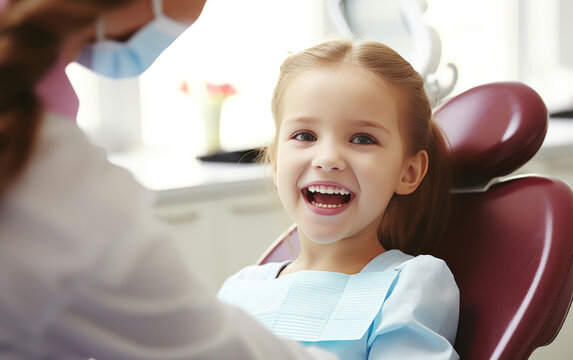 Child at the dentist's appointment. Treatment of a child's teeth.