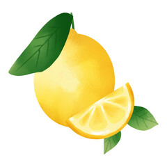 lemon with leaves