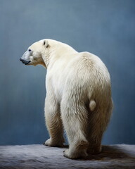 Obraz na płótnie Canvas Polar bear (Ursus maritimus) on a gray background. AI generated Illustration