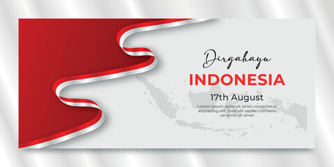 indonesian independence day banner template