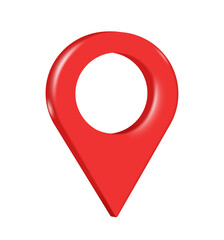 red pin location on transparent background