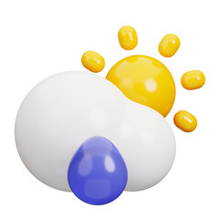 3D Raindrop. Weather icons for forecast design application and web. 3d render illustration.