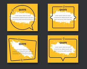 Set of quote template in a flat design