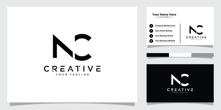 Initial CN, NC Alphabets Letters Logo Monogram