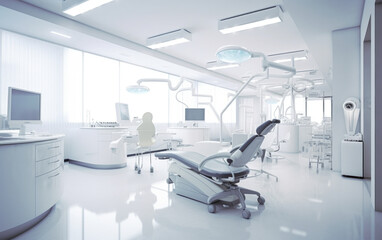 Fototapeta na wymiar A modern dental office created by artificial intelligence.