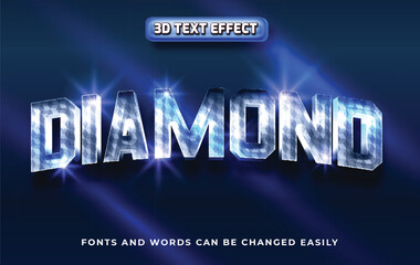 Diamond 3d editable text effect style