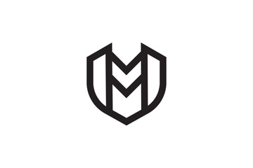 M shield logo design concept vector