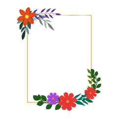 Obraz premium Flower Frame Illustration