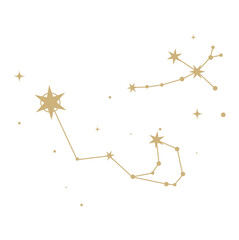 star element, sun and constellations, moons and stars gold decorative ornament © Arthit