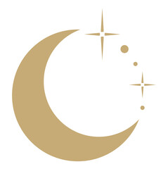 star element, sun and constellations, moons and stars gold decorative ornament