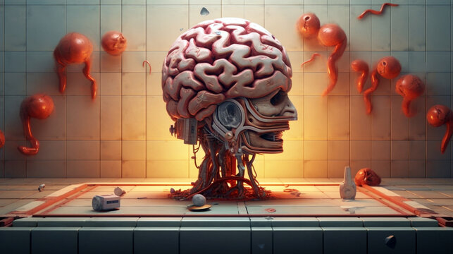 anatomy of the human brain. futuristic image of the human brain, ai