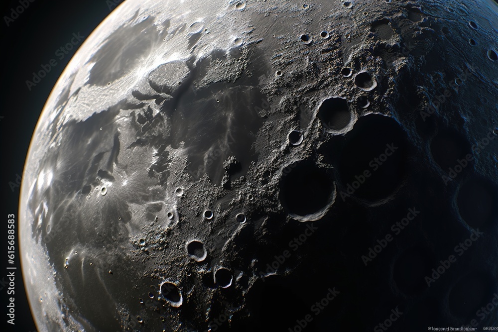 Poster moon close-up. generated by ai.