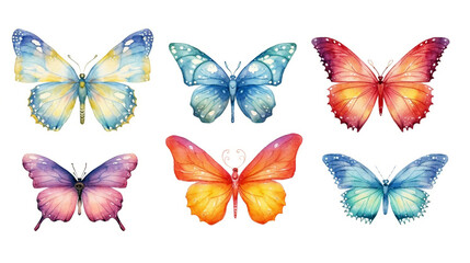 set of butterflies. Generative Ai. 