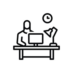 Black line icon for representing 