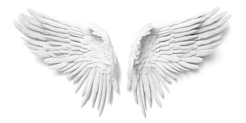 white wings isolated on a white background