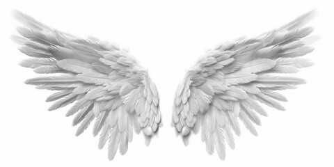 Fototapeta na wymiar white wings isolated on a white background