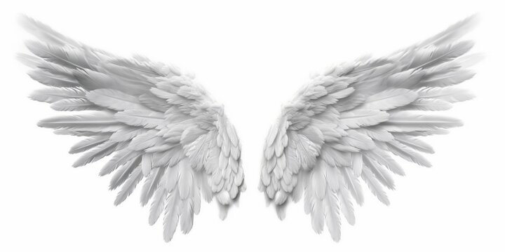white wings isolated on a white background