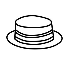 Hat types doodle icons. Hand drawn different hats. Fashion elegant element trendy. Thin line vector illustration