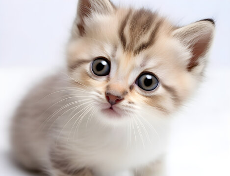 kitten portrait on white background