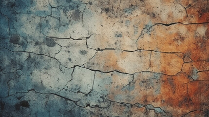 old cracked stained wall, texture. Generative Ai. 