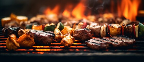 BBQ in the sunny outdoors. Generative AI