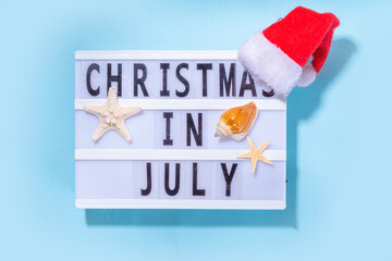 Christmas in July summer holiday and sale background