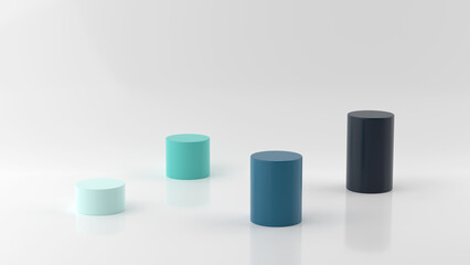 bar chart on white background with copy space.3d investment graph,Business economic and money investment concept, infographic concept