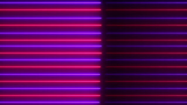 Creative neon bars rendering. colorful led lines lightning.  