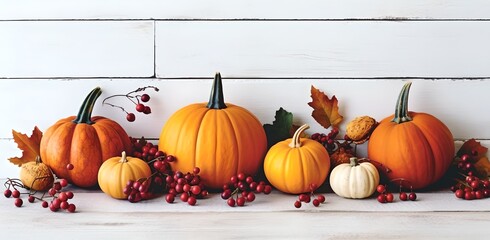 Autumn background, pumpkins, generative ai