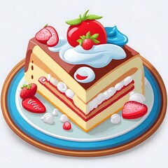 cartoon cute cake plate Clipart