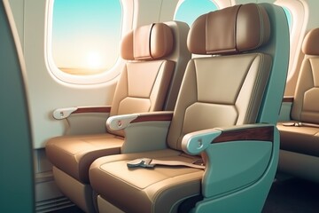 First class business luxury seats. Generative AI