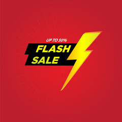 Flash sale poster, sale banner design template with 3d editable text effect