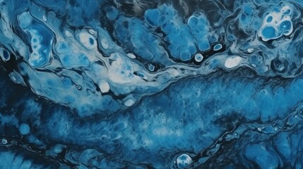 blue ocean Marble rock stone texture wallpaper background Generative AI