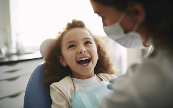 Child at the dentist's appointment. Treatment of a child's teeth.