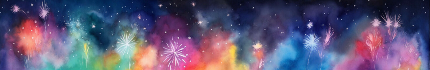 Fototapeta premium 夜空に輝く花火 Generative AI