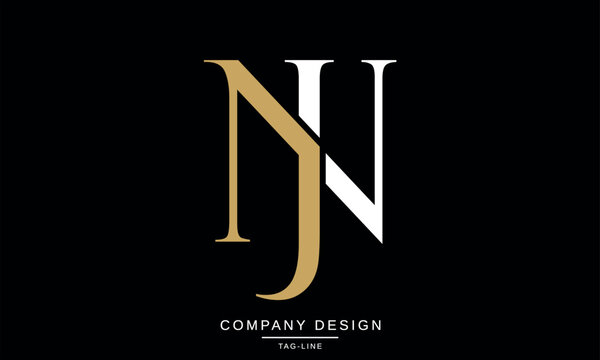 NJ, JN, Abstract Letters Logo Monogram